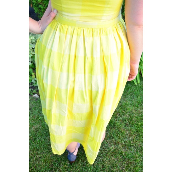 NWT ModCloth Yellow Fit N Flare Midi Dress - Picture 6 of 6